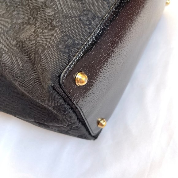 Auc Gucci Eclipse GG Canvas/patent leather Medium Tote - Picture 14 of 16